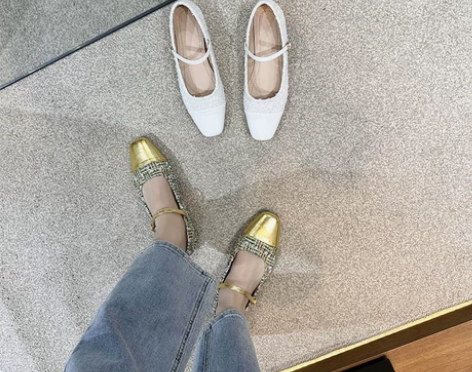 小香风玛丽珍鞋女鞋子2023年春秋新款法式...