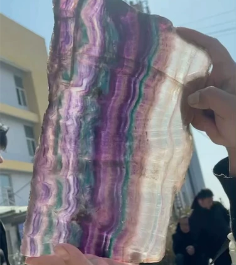 天然彩萤石大切片 原相机无美颜滤镜拍摄 公...