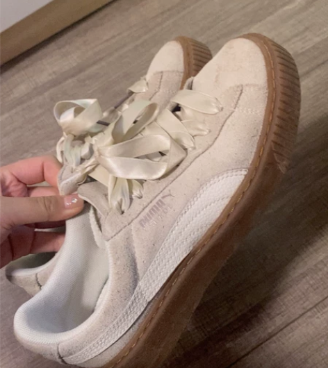 PUMA/puma 蕾哈娜丝绸带松糕鞋 米...