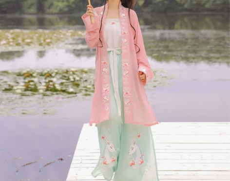 裳云兮《麋鹿》宋制汉服女宋裤三件套刺绣褙子...