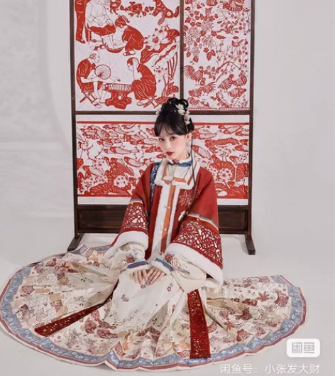 七月夕汉服 小轩窗 明制立领短衫方领琵琶袖...