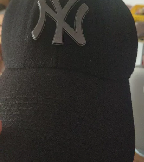 美国代购-MLB韩版黑镍色金属NY标志，黑...