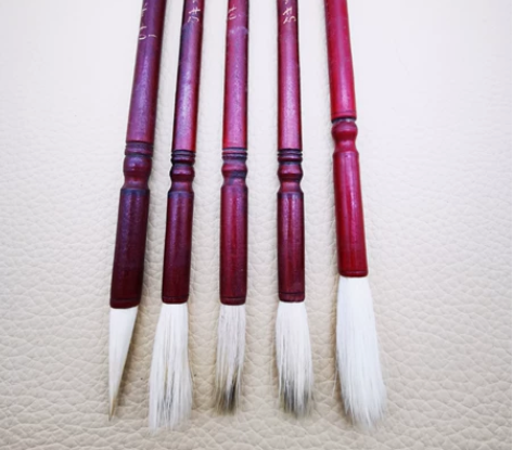 8老湖笔玉兰蕊一组5支打包出售,左边4支是...