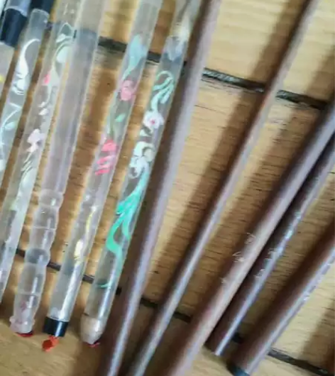 狼毫毛笔一堆，啥样都有，一共18根，一起出...