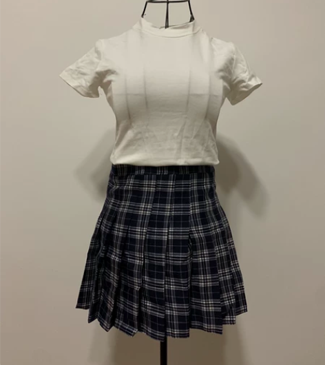 服装店倒闭清仓特价JK小短裙藏蓝色格子半裙...