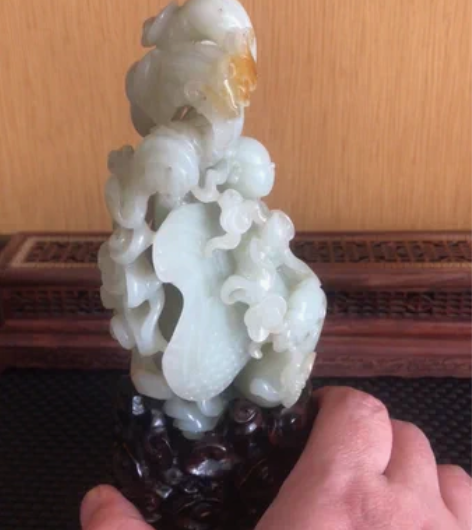 新疆和田籽料原石雕刻摆件【望子成龙】海派玉...