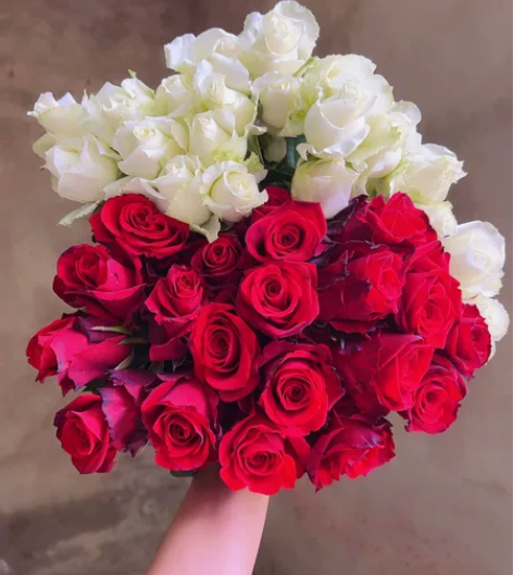白玫瑰20支+红玫瑰20支 经典撞色组合 ...