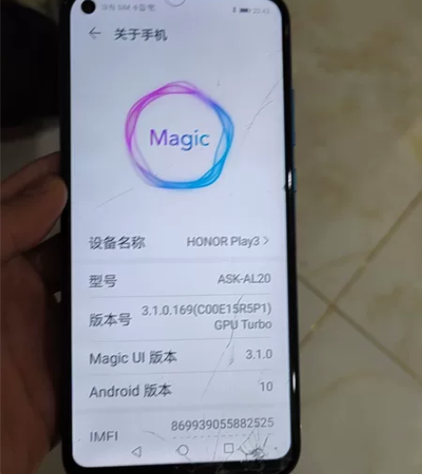 荣耀piay3，4128g屏幕外屏碎了，不...