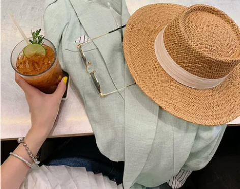 全新全新 欧美复古新款手工编织宽檐平顶礼帽...