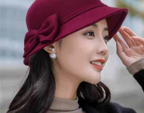 帽子女秋冬季盆帽女士小礼帽时尚名媛冬天保暖...