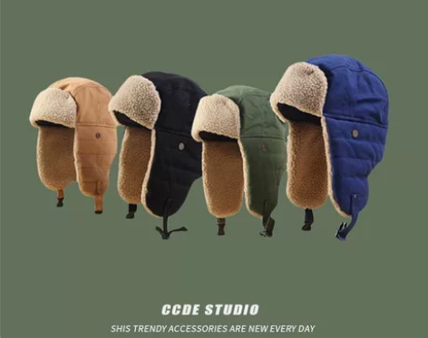 加绒保暖帽子冬男女护耳雷锋帽加厚防寒帽韩版...