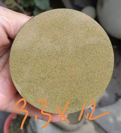 歙砚 黄鱼子圆饼砚板 可做茶垫 两方一起5...