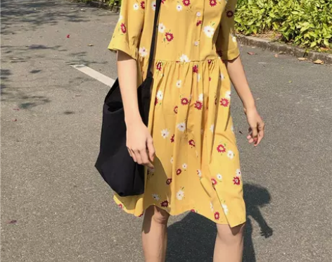 春夏季连衣裙子 小清新仙女裙学生碎花～