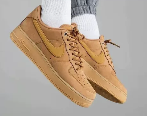 新款空军男鞋小麦色高帮板鞋透气女鞋运动鞋中...