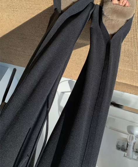 阔腿裤 阔腿裤长裤开叉女秋冬加绒垂感高腰宽...