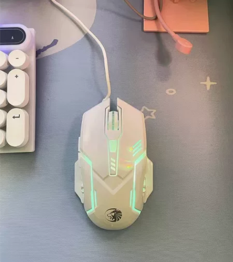 穹狮F7鼠标有线静音吃鸡电竞机械 游戏发光...