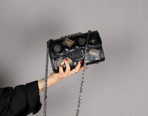 高级感徽章链条包包女士202122新款时尚...