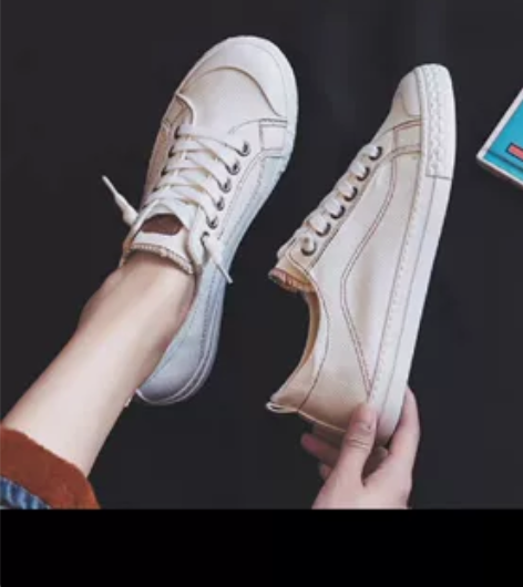 人本帆布鞋女2022秋季新款透气鞋子女软底...