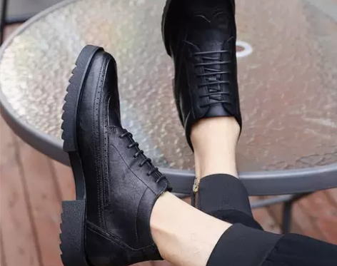 男鞋秋冬真皮布洛克高帮英伦复古雕花韩版商务...