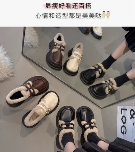 【捡漏 清仓女鞋】加绒加厚玛丽珍鞋增高厚底...