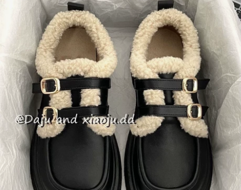 【捡漏 清仓女鞋】加绒加厚玛丽珍鞋增高厚底...