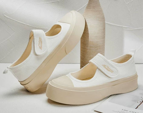 飞跃馒头帆布鞋女2021夏新款透气厚底大头...