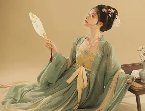桔屿正品原创汉服女诃子裙【簪花】大袖衫唐制...