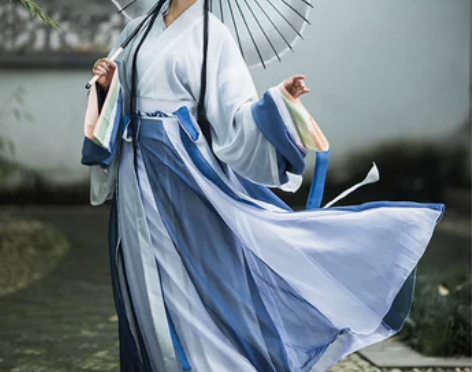 柒邑雲裳诉汉服女正品原创白菜交领晋制齐腰破...