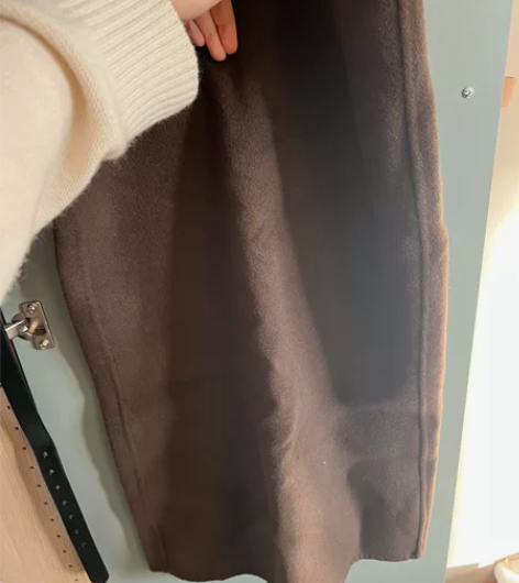 全新咖色羊毛羊绒半裙包臀裙 后面小开叉 包...