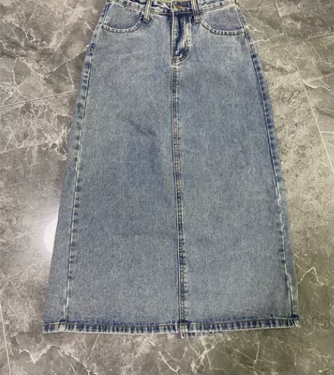 牛仔A字裙 可调节腰围