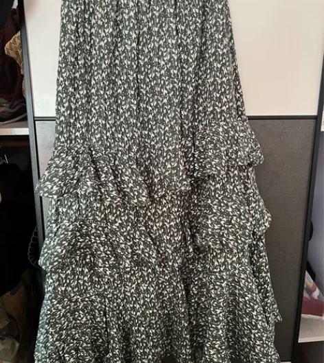 绿色碎花蛋糕裙，秋冬季的款，全新，没穿过，...