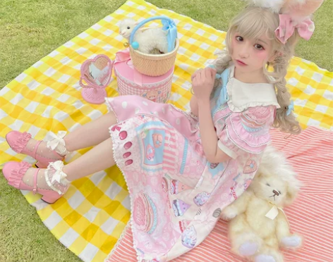 霜糖甜心op猫芮可lolita呲甜短袖夏原...