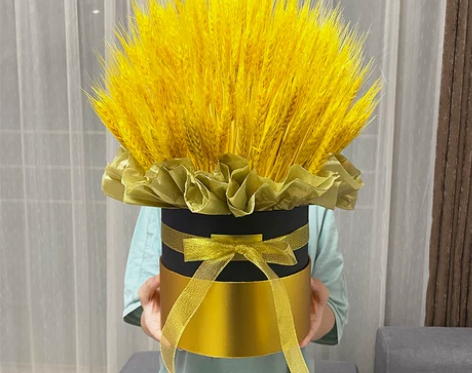 开业花篮大麦干花抱抱桶