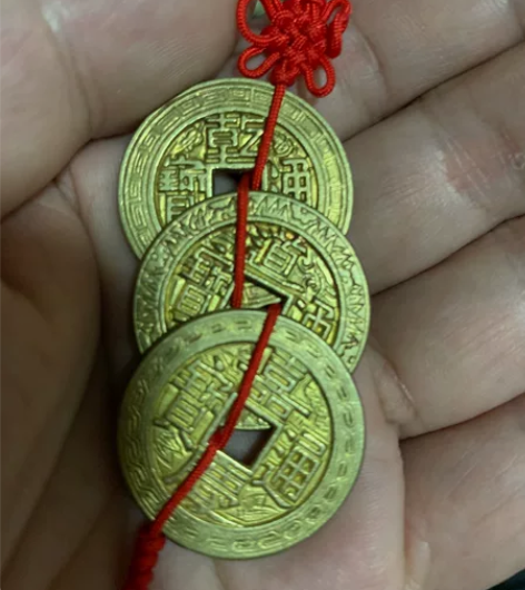 黄铜精铸，三帝钱。鎏金乾道嘉（钱到家），手...