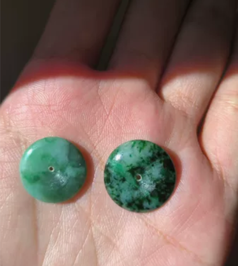 平安扣一对，飘辣绿，飘老蓝水，特色系，就是...