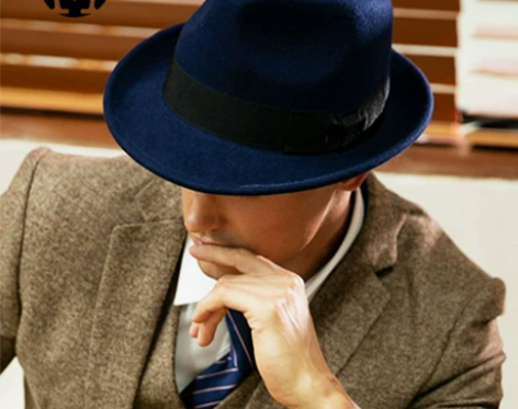 秋冬英伦毛呢绅士帽冬季男帽子西装爵士帽高端...