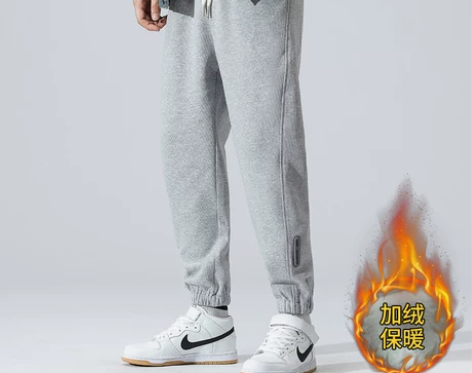 ?FZOG冬季保暖长裤子加绒加厚束脚宽松休...