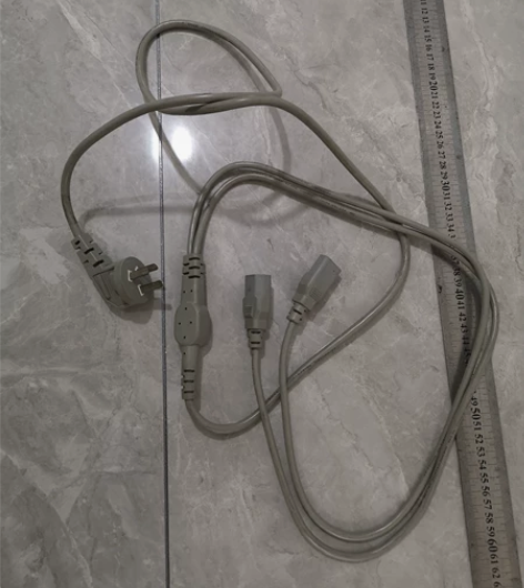 电源线 台式电脑主机一分二电源线 一根灰色...