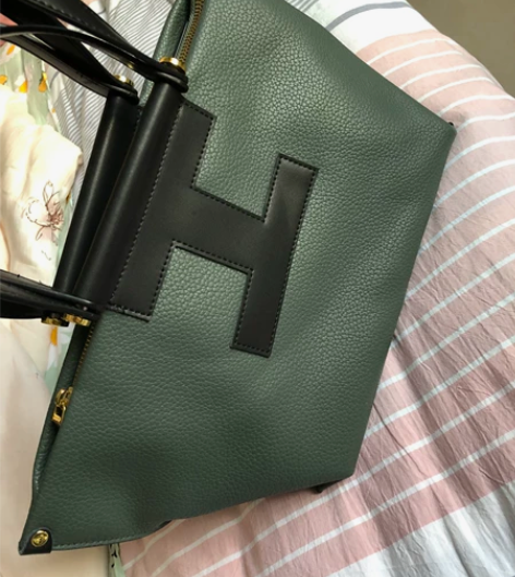 女士小羊皮单肩包，可手提可斜挎，墨绿色，手...