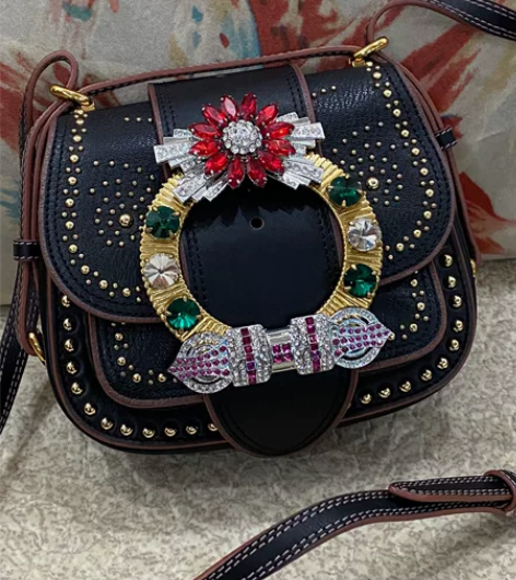 荔枝牛皮超复杂手工斜挎包 民族风 头层真皮...