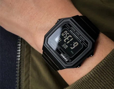 卡西欧CASIO 反显黑色复古中性表电子表...
