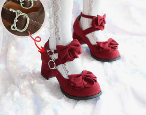 单鞋女春秋中跟可爱女鞋大头皮鞋婚鞋增高小皮...