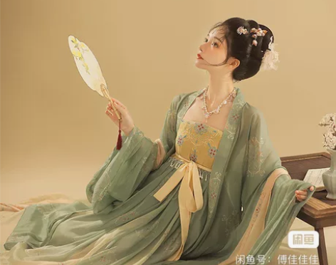 桔屿正品原创汉服女诃子裙【簪花】大袖衫唐制...