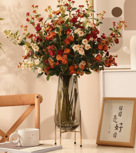 仿真年宵花田园小蔷薇花现代客厅装饰摆件餐桌...