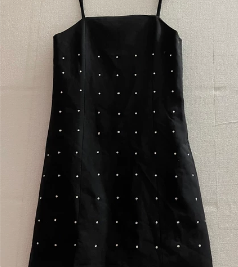 全新小众法式钉钻设计感吊带连衣裙打底小裙子...