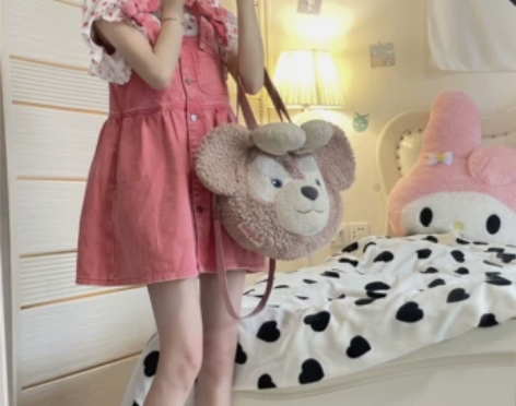 桃气啵啵 2022新款短袖波点衬衫可爱牛仔...