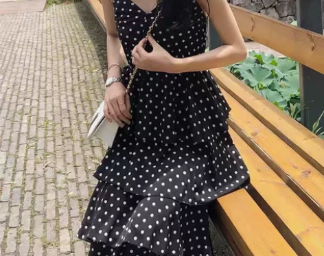 经典波点蛋糕裙,秋冬季大衣必备内搭,冷了里...