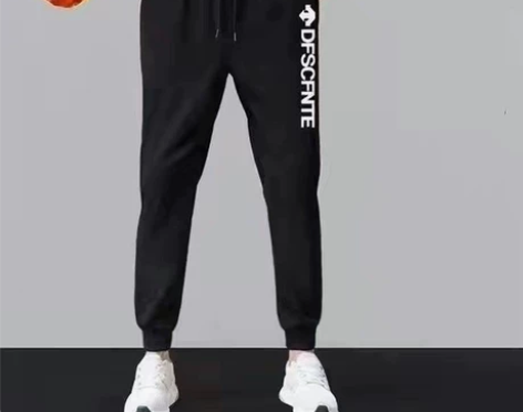 男裤纯棉休闲宽松运动裤男士秋冬季黑色裤子男...