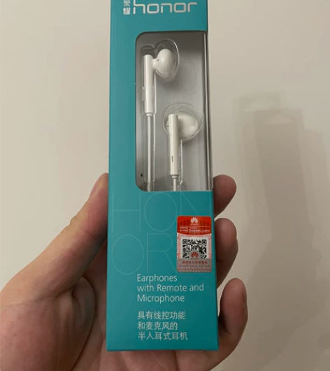 荣耀原装三键线控带麦半入耳式耳机AM115...