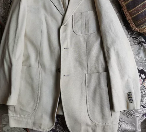 外贸休闲西服男175/92A 纯棉面料，穿...